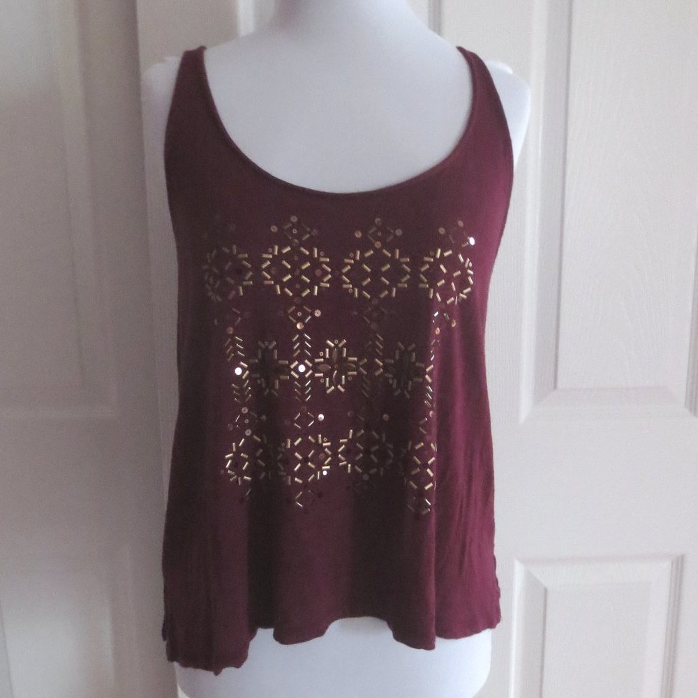 Cape Juby Burgandy/Wine Tank Top